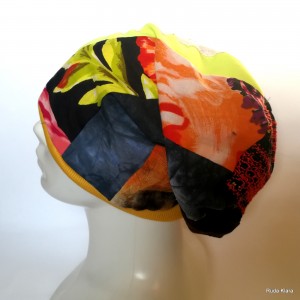 czapka etno boho szyta patchworkowo damska wiosenna