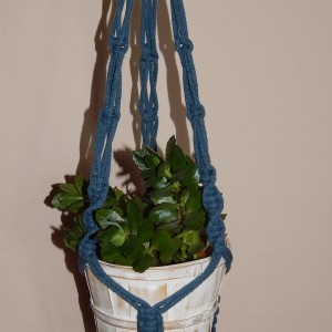 Kwietnik makramowy - 80 cm granat