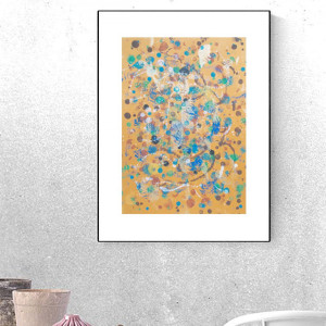 minimalizm grafika 30x40, nowoczesna dekoracja na ścianę, abstrakcyjny rysunek A3, obrazek w ciepłych kolorach, nowoczesny obraz do pokoju,  abstrakcja malowana ręcznie