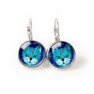 TURKUSOWY KOT kolczyki