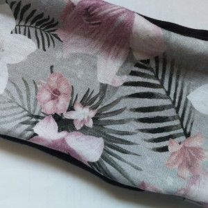 opaska damska kwiatowa wiosenna z dzianiny na podszewce brązowej