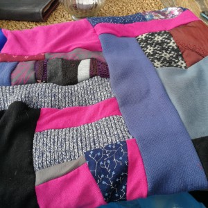 komin patchworkowy na podszewce miękki, miły