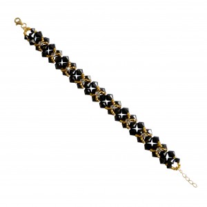 Bransoletka Andromède Swarovski Elements® kolor jet, golden shadow srebro 925