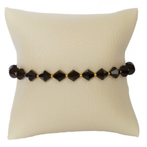 Bransoletka Fourneau Swarovski Elements® kolor jet czarny, na gumce