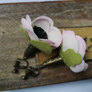 klipsy kwiaty etno boho długie