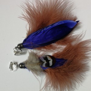 klipsy etno boho lekkie pióra damskie folk handmade box x1-polecam