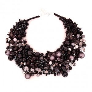 4361 kolia naszyjnik czarny szary