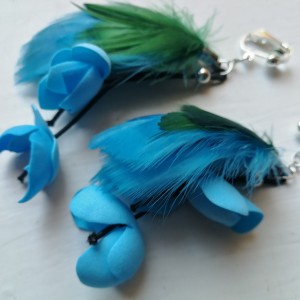 klipsy kwiaty etno boho długie