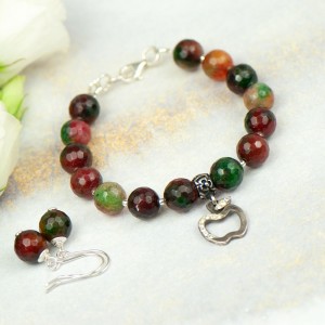 Bransoletka z kolczykami  z jadeitów 12