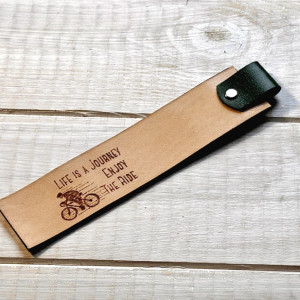 Skórzana zakładka do książki - rower