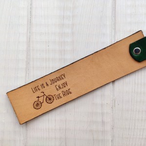 Skórzana rowerowa zakładka do książki