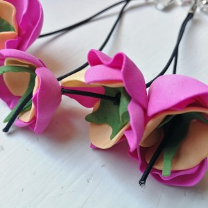 klipsy kwiaty etno boho długie