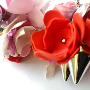 Klipsy pankowe kwiaty i kolce