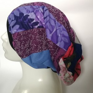 czapka damska szyta patchworkowo smerfetka