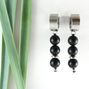 Kolczyki geometryczne trzy kulki