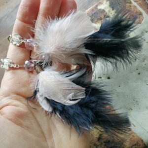 klipsy pióra etno boho lekkie bali orient