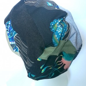 czapka damska patchworkowa na podszewce