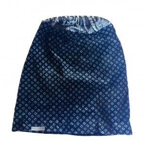 czapka damska aksamitna szaro czarna boho