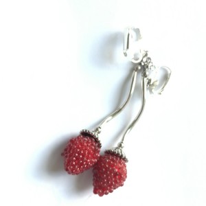 klipsy etno boho folk handmade, lekkie , poziomki