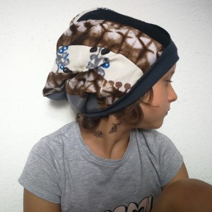 czapka damska  dziewczęca smerfetka szyta patchworkowo