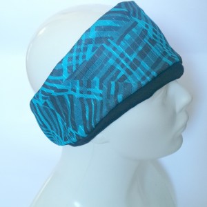 opaska damska podwójna niebieska   handmade