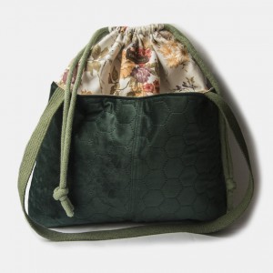 Bardzo duża szmaragdowa torba z kominem