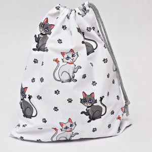 Worek na buty worek na kapcie do przedszkola do szkoły worek szkolny na ubrania z kotkami