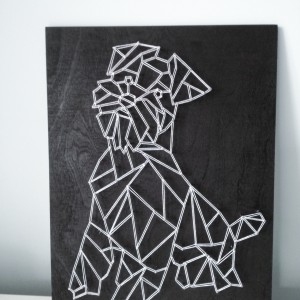 Obraz geometryczny pies string art