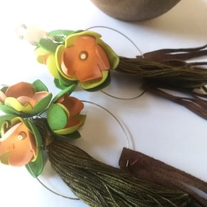 klipsy etno boho wiszące długie lekkie