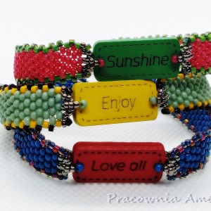 pozytywnie drewno ze szkłem arbuzowa beading