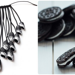 Naszyjnik z jedwabnych kokonów