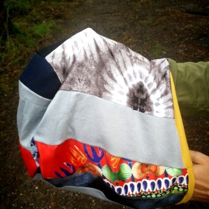 czapka damska patchworkowa smerfetka