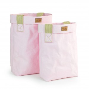 EKO TORBA Z PAPIERU BIGBAG WEGE PALE PINK S - SHOPPERKA