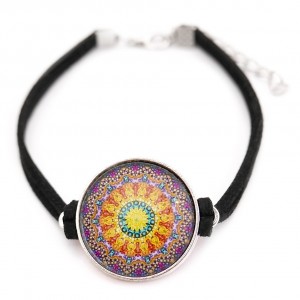 BRANSOLETKA SZCZĘŚCIA z motywem MANDALI orient boho etno zen amulet MANDALA POMYŚLNOŚCI na prezent