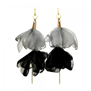 Letnie zwiewne kolczyki kwiatowe klasyka koloru c857-2