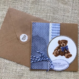 017 MISIOWA KARTKA NA URODZINY,NARODZINY LUB ROCZEK