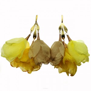 Słoneczne kolczyki do letniej sukienki żółte c860