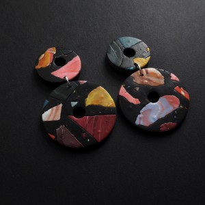 kolczyki koła czarne z modeliny