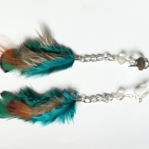 Klipsy długie pawie piora