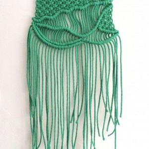 Makrama w kolorze zielonym, styl boho