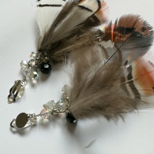 Klipsy długie wiszące pióra