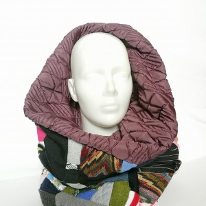 komin patchworkowy na podszewce miękki, miły