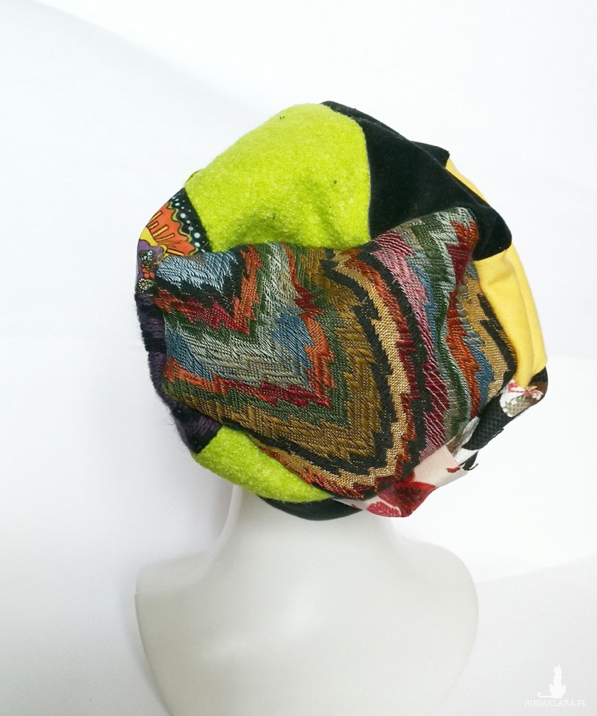 czapka patchworkowa na podszewce frida kahlo