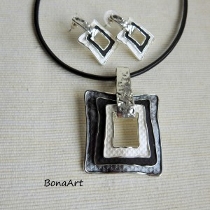 Kolczyki sztyfty i zawieszka "Malowane szarości"