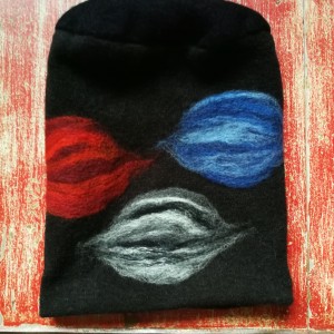 czapka wełniana szara handmade zimowa