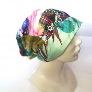 Czapka bardzo kolorowa patchworkowa damska