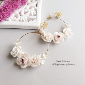 Kolczyki koła z kwiatami