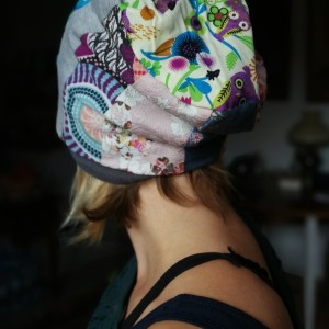 czapka patchworkowa na podszewce