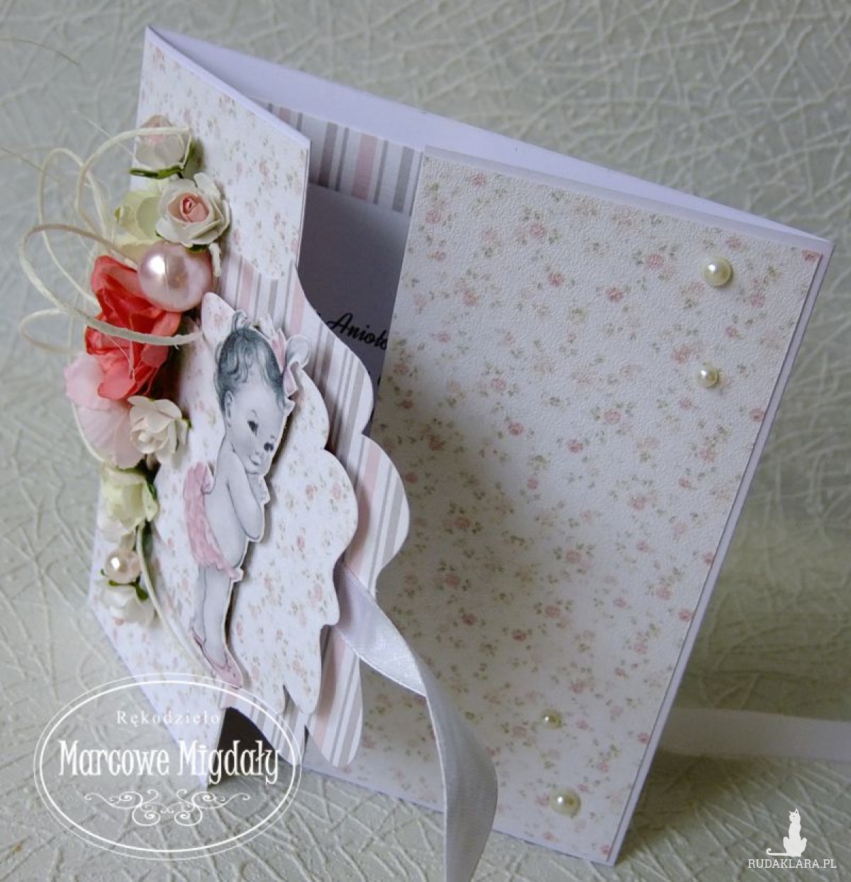 Kartka brama na roczek lub chrzest dla dziewczynki