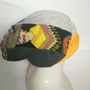 czapka patchworkowa na podszewce z frida Kahlo